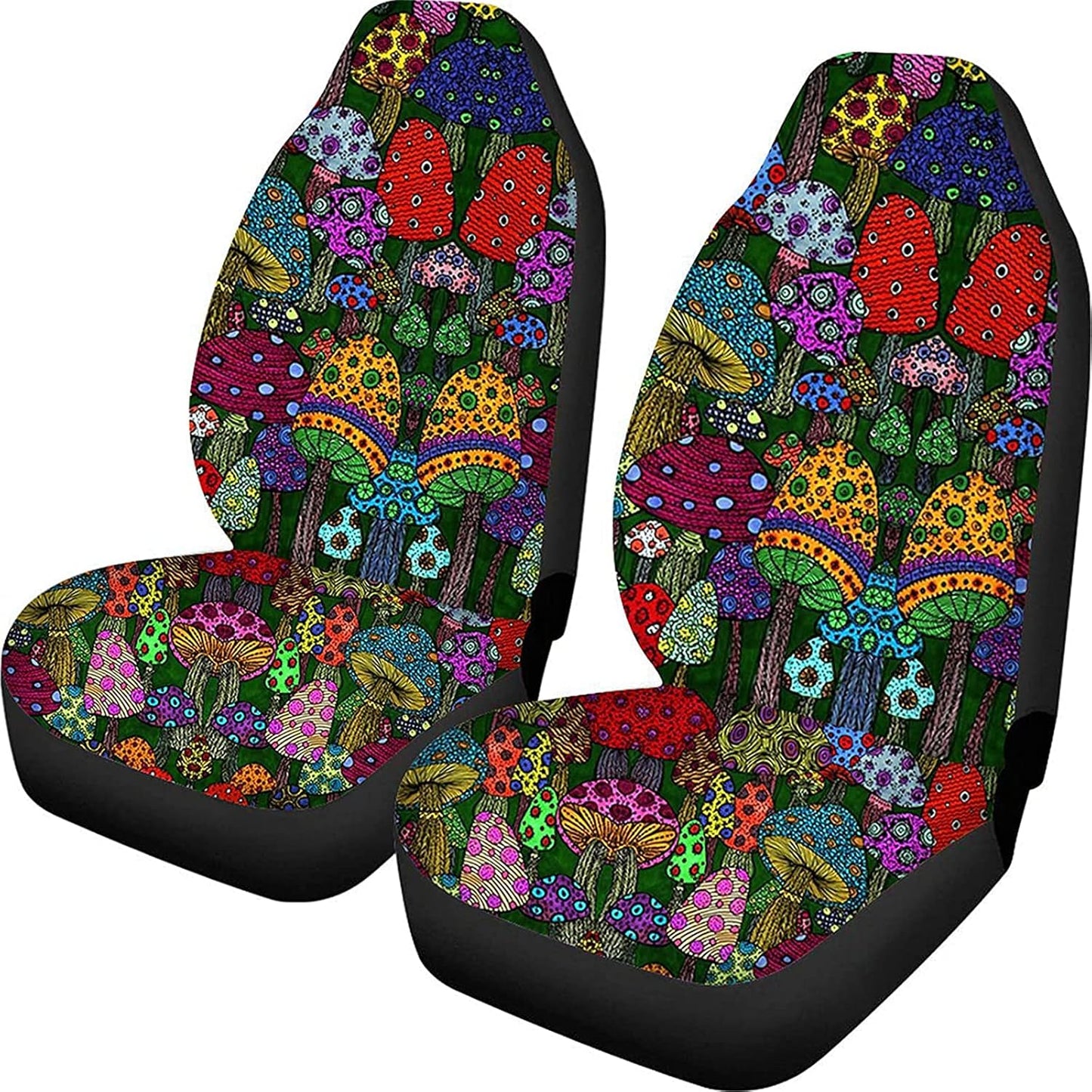 KEIAHUAN Galaxy Owl Car Seat Cover for Women Men, 2 Packs High Back Bucket Universal Fit Auto Seat Covers for Cars, Trucks, SUV, or Van
