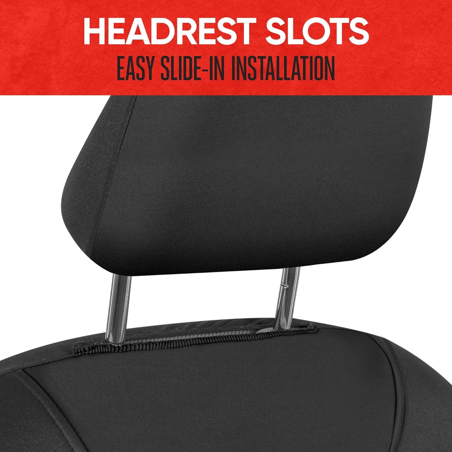 Motor Trend AquaShield Waterproof Front Seat Covers, Black Seat Covers for Cars – Padded Neoprene Front Car Seat Cover, SUV Seat Covers Protector - Car Interior Cover for Auto Truck & Van