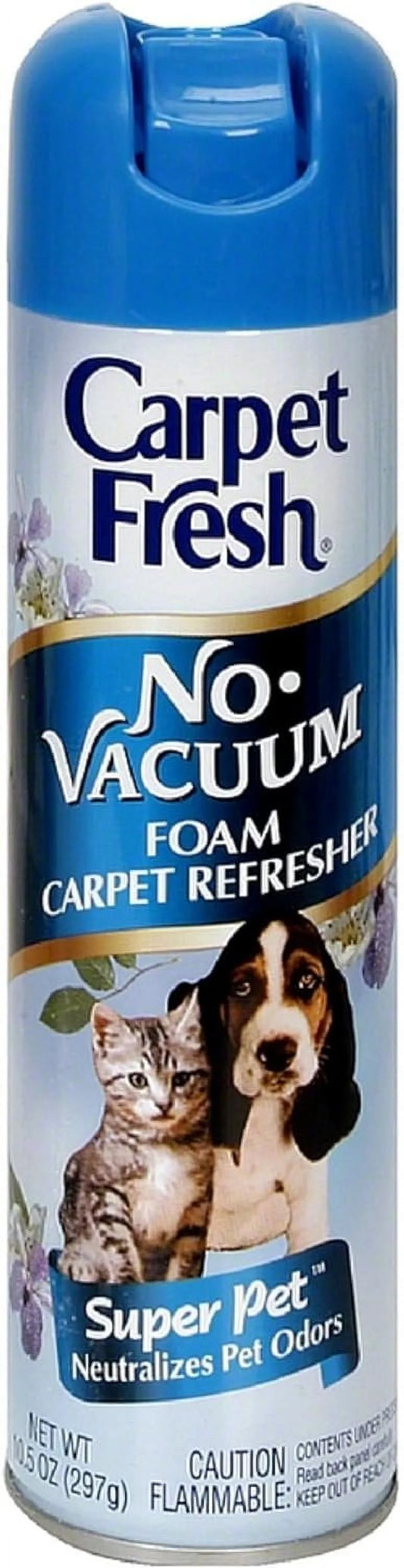Carpet Fresh No Vacuum Foam Carpet Refresher, Super Pet 10.50 oz Pack of 8