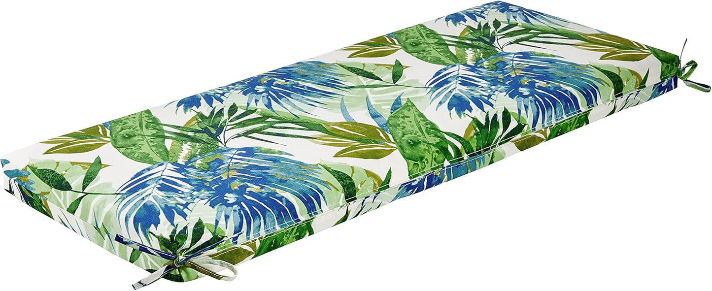 Pillow Perfect Outdoor/Indoor Soleil Bench Cushion, Blue/Green