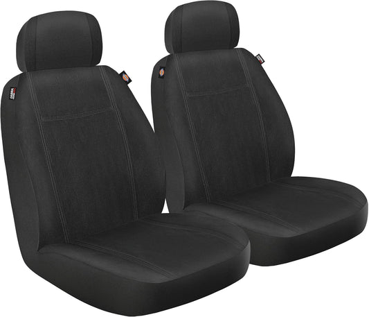 Dickies 2-Piece Puncture-Resistant Front Seat Covers for Cars, Trucks, SUVs — Black