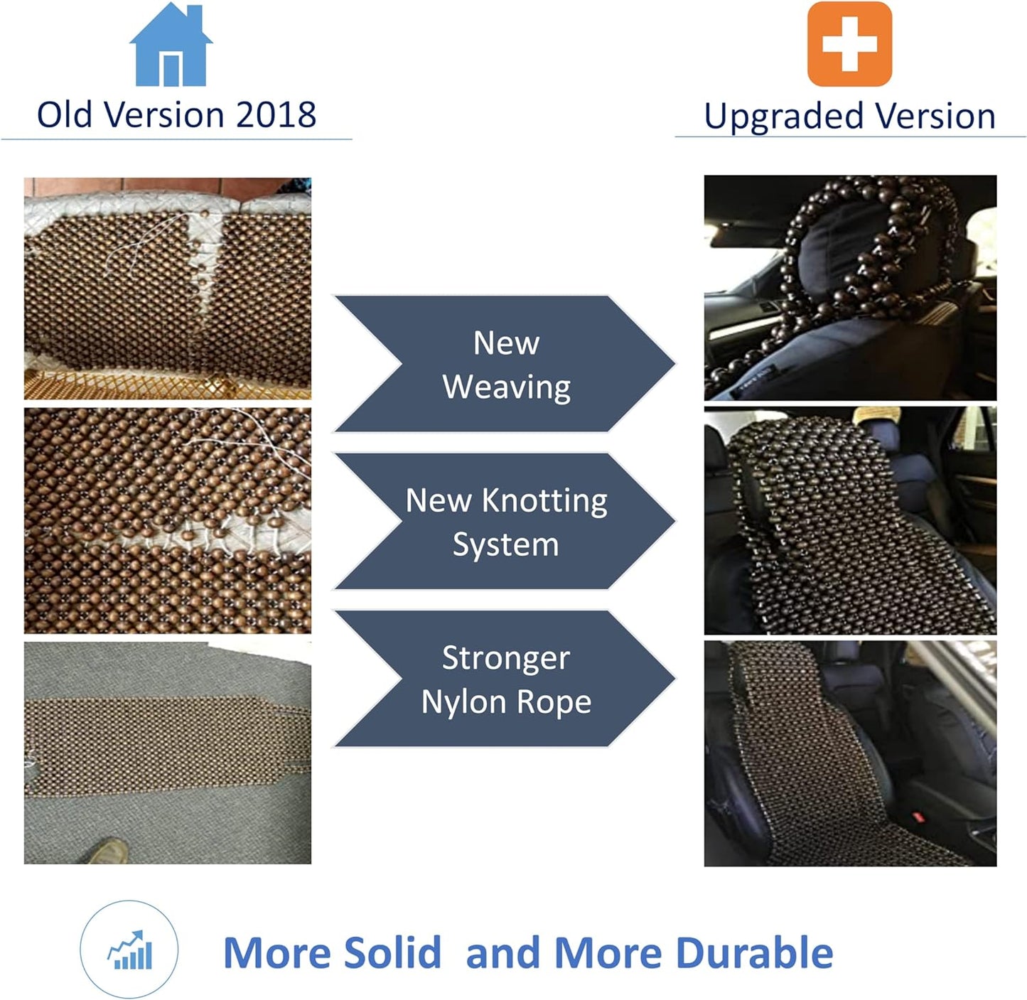 EXCEL LIFE Natural Wood Beaded Seat Cover Massaging Cool Cushion for Car Truck. Keeps The Back from Getting Sweaty While Driving. Makes Driving More Bearable and Less Painful On Long Trips