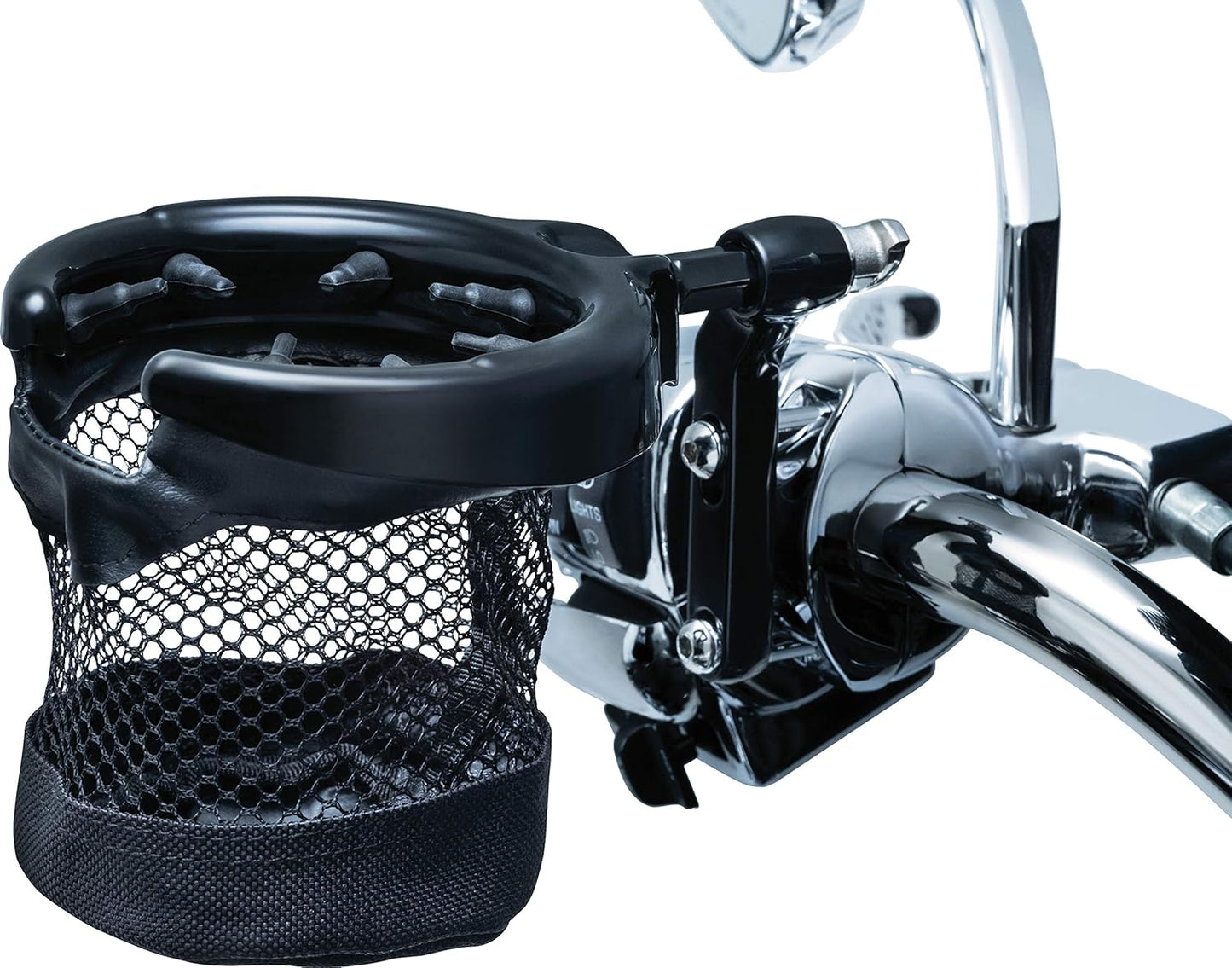 Kuryakyn 1462 Universal Drink Holder Basket for Clutch/Brake Perch Mount
