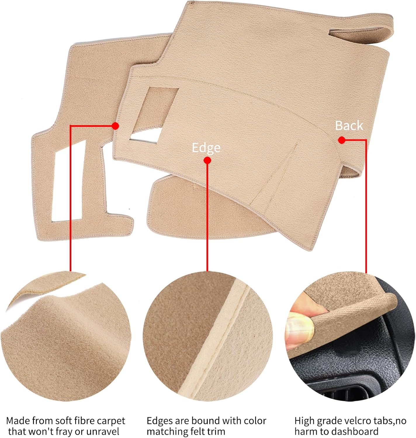 puxhig Dash Cover Custom Fit for Infiniti FX35 FX45 2003 2004 2005 2006 2007 2008,Dashboard Cover Mat Pad (Beige)