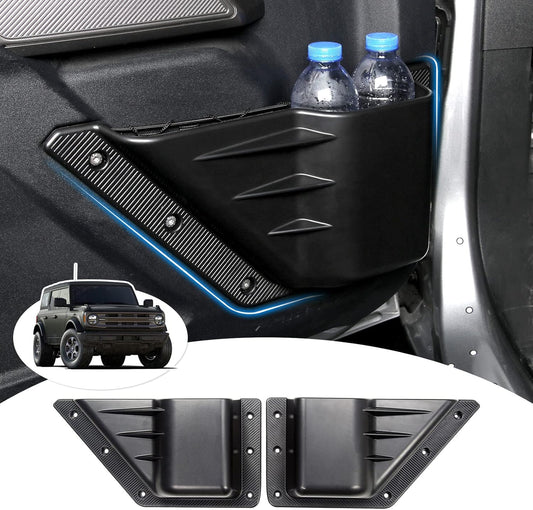 Canvcle Compatible with Front Door Storage Box Ford Bronco 2021 2022 2023 2/4 Door Accessories Door Side Insert Organizer Box Door Side Cup Holder 2PCS (Not for Bronco Sport)