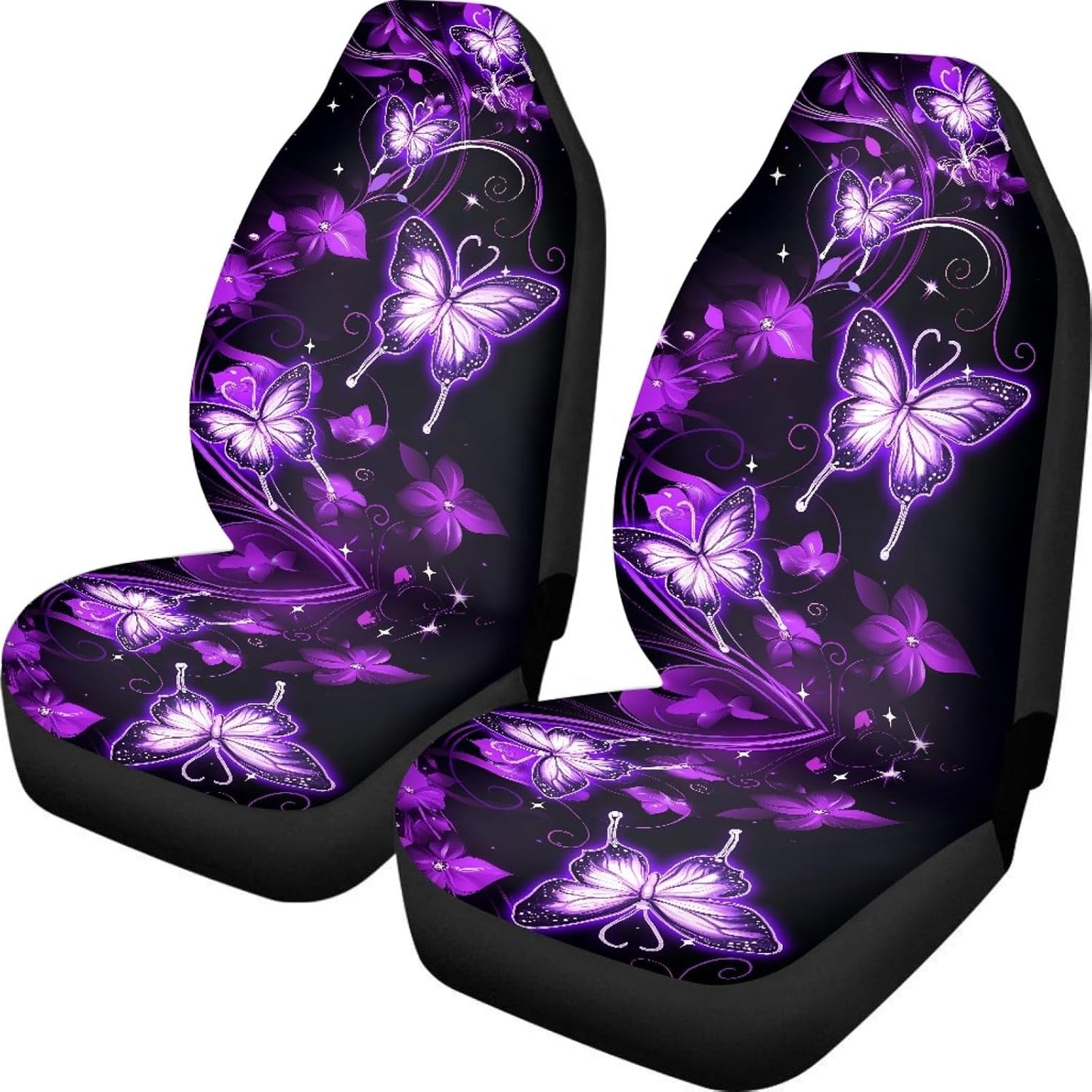 KEIAHUAN Galaxy Owl Car Seat Cover for Women Men, 2 Packs High Back Bucket Universal Fit Auto Seat Covers for Cars, Trucks, SUV, or Van