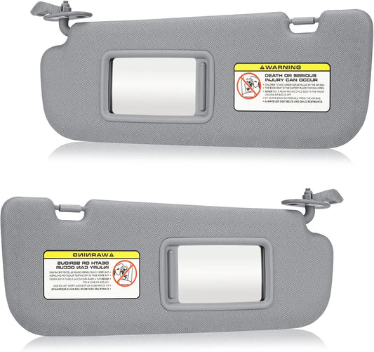 2Pcs Driver & Passenger Side Sun Visor Without Light Fit for Hyundai Elantra 2011 2012 2013 2014 2015, Replace for 852103X000TX, 852203X000TX Gray