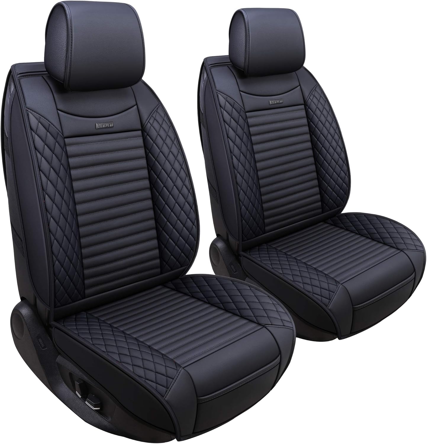 Aierxuan Driver Seat Covers Waterproof Leather Universal Fit for Nissan Rogue Murano Maxima Pathfinder Kia Soul Forte Sorento Optima Honda Hyundai Buick Mazda Jetta Passat (2PCS Front/Black-Red)