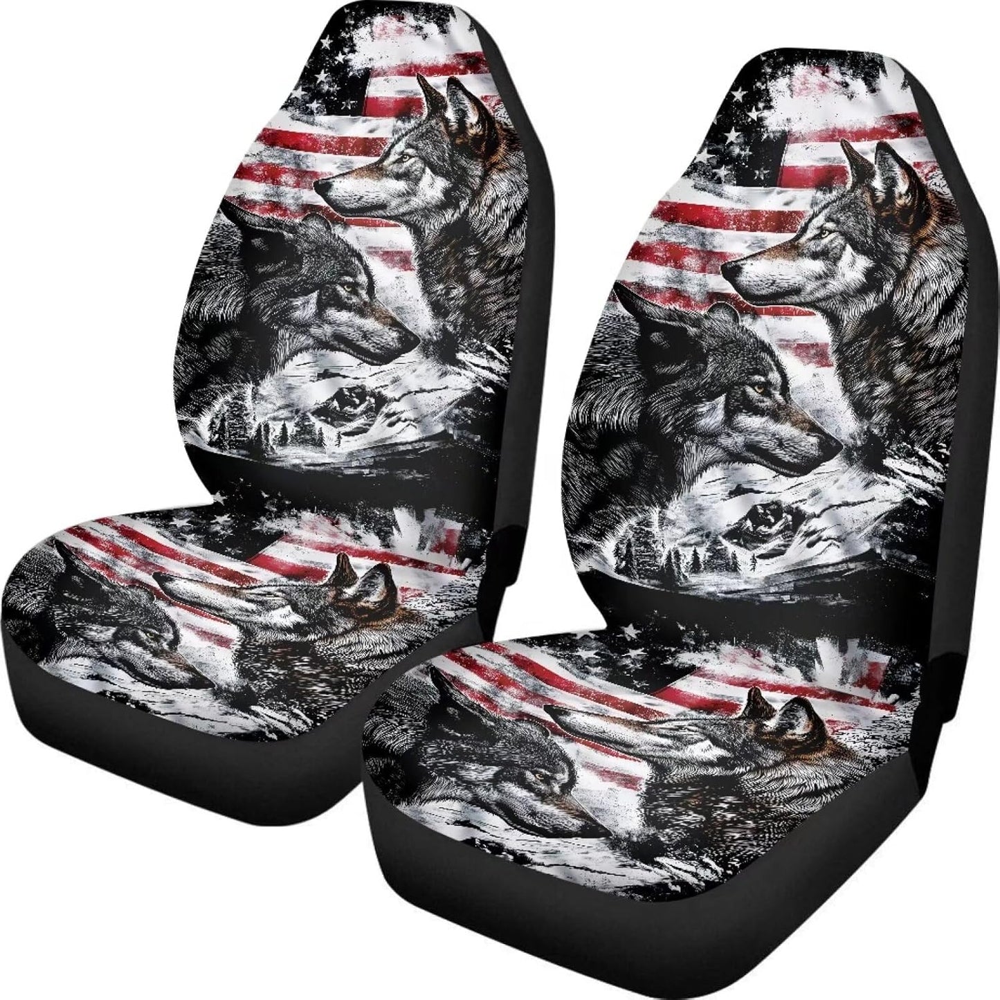 KEIAHUAN Galaxy Owl Car Seat Cover for Women Men, 2 Packs High Back Bucket Universal Fit Auto Seat Covers for Cars, Trucks, SUV, or Van