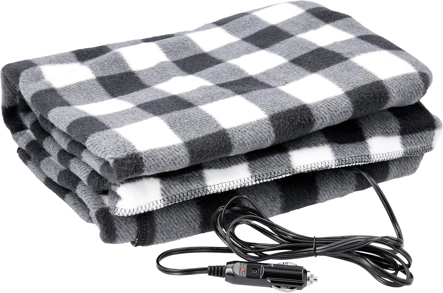 Electric Heater Car Blanket- Heated Travel Throw Electric Blanket for Car and RV, 12 volt by Stalwart- Red and Black