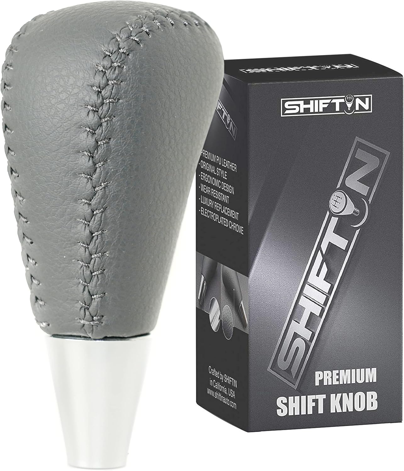 SHIFTIN Leather Wood Gear Shift Knob for Toyota Avalon Yaris 4Runner Land Cruiser Sienna Camry Solara Tacoma and Lexus ES300 ES330 GS300 GS400 GS430 SC300 SC400 (Black Leather/Piano Black)