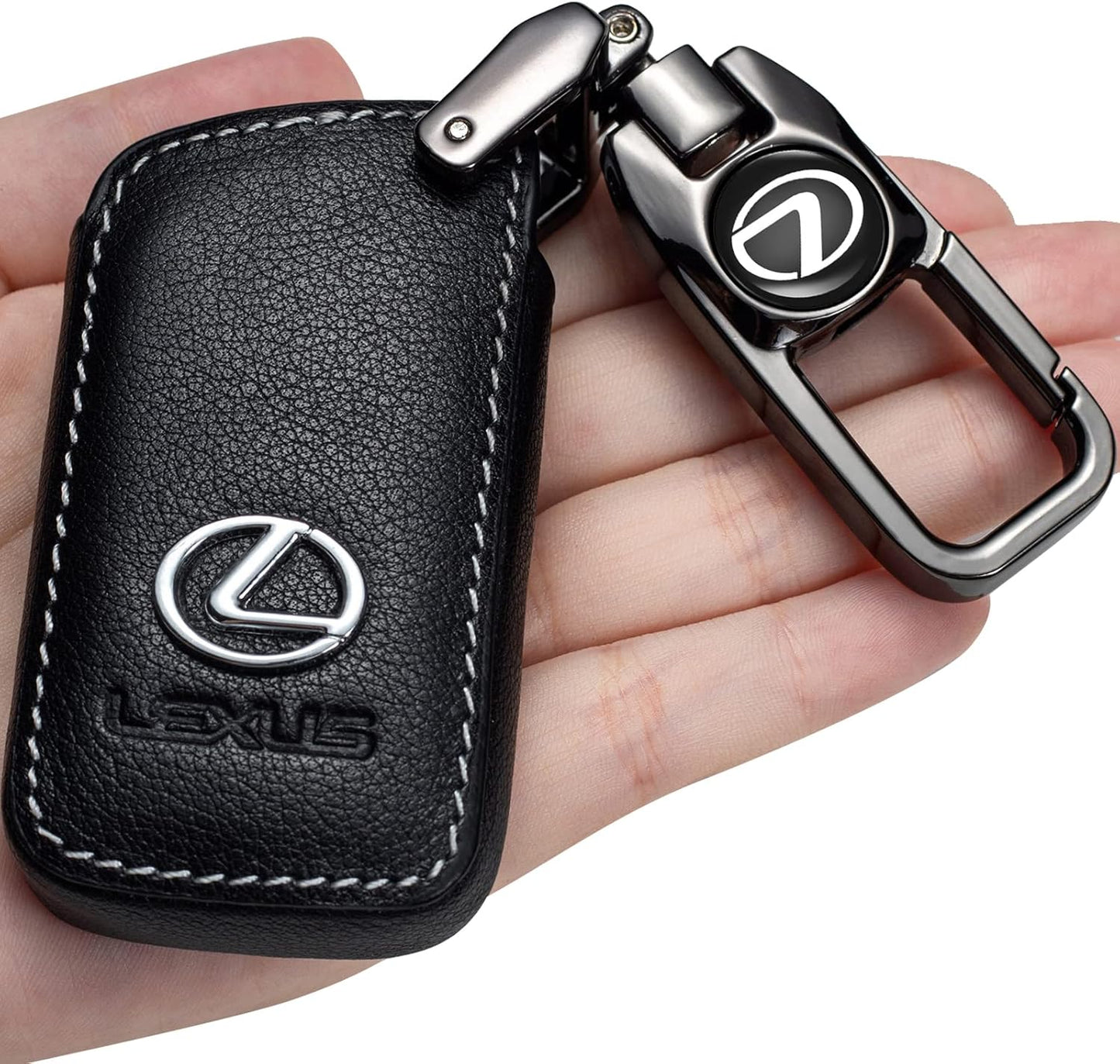 MAKEER Leather Key Case Key fob Holder,Key fob Cover Replacement for 2013-2021 Lexus ES300h ES350 GS350 GS450h IS200t IS300 IS350 LX570 NX200t NX300h RC350 RX350 RX450h Protective Remote Key