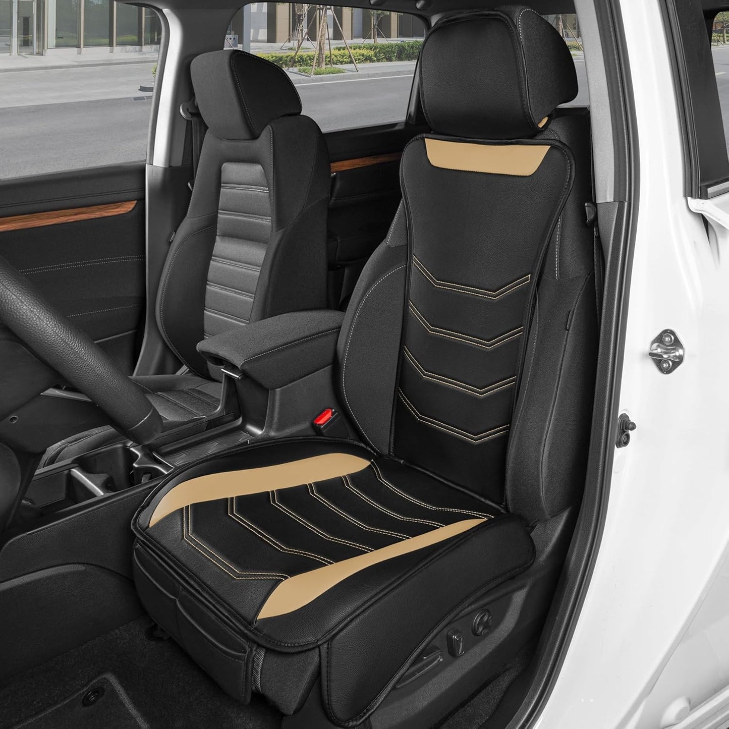 BDK Auto MTSC-9210-BG: Slim-Fit Pu Leather Seat Cushion/Beige
