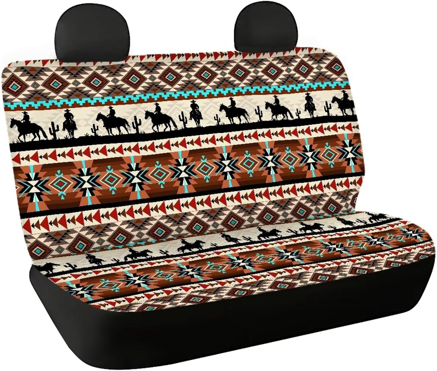 AFPANQZ Cowhide Milk Cow Print Car Rear Bench Protective Seat Cover - Brown, Polyester Fabric, Universal Fit, Full Wrap, Dust-Proof - For Trucks, Vans, SUVs