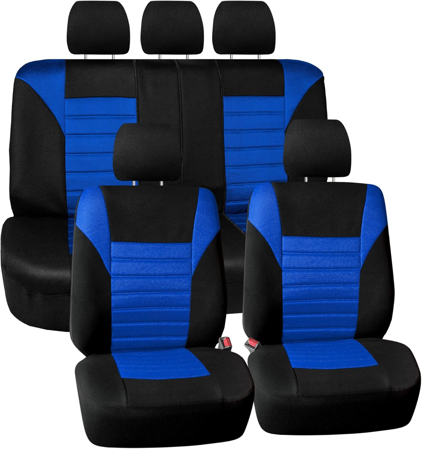 FH Group Car Seat Covers Full Set 3D Air Mesh - Universal Fit, Automotive Seat Covers, Low Back Seat Cover, Airbag Compatible,Split Bench Rear Seat,Washable Car Seat Cover for SUV, Sedan Pink