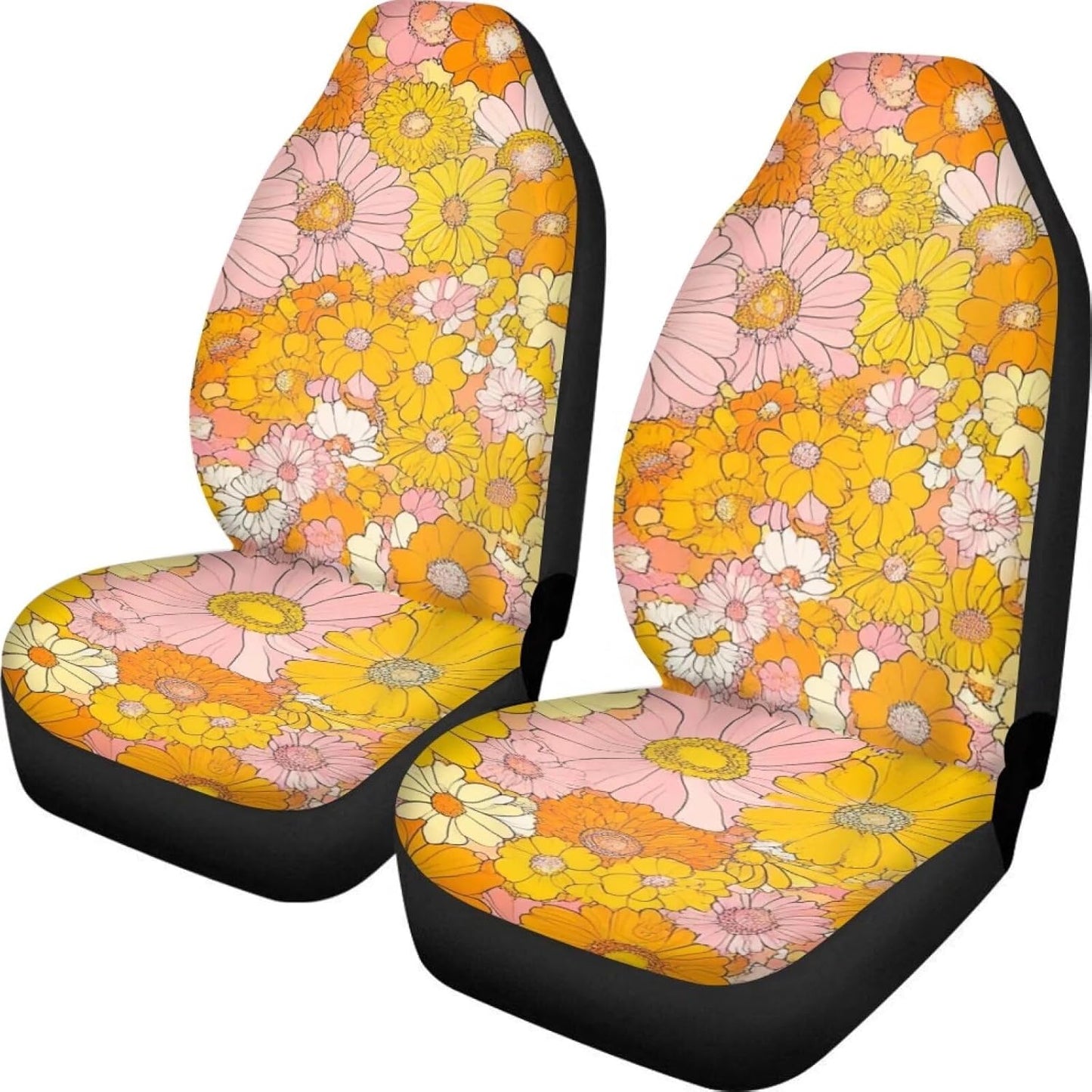 KEIAHUAN Galaxy Owl Car Seat Cover for Women Men, 2 Packs High Back Bucket Universal Fit Auto Seat Covers for Cars, Trucks, SUV, or Van