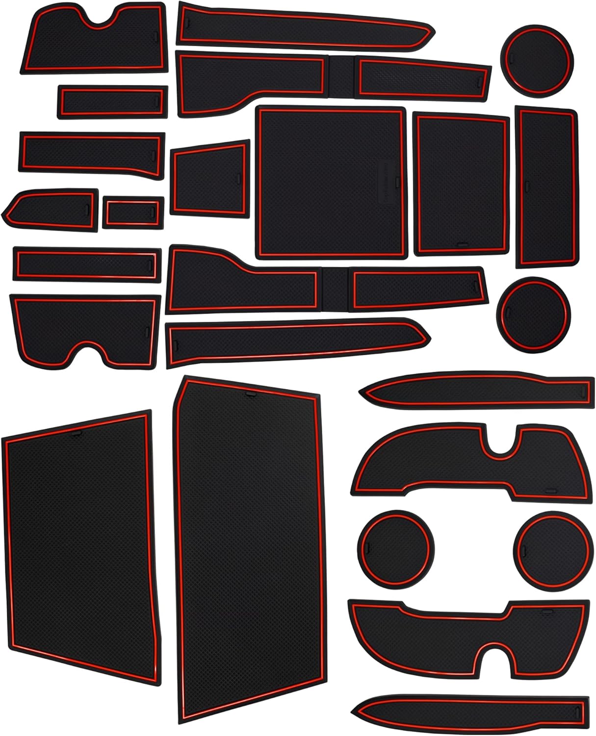 CupHolderHero Fits Toyota 4Runner 2019-2024 Accessories - Custom Non-Slip Anti-Dust Cup Holder Inserts, Center Console Liners, Door Pocket Mats, Interior Protection, 27pc Set, 2 Rows, Blue Trim