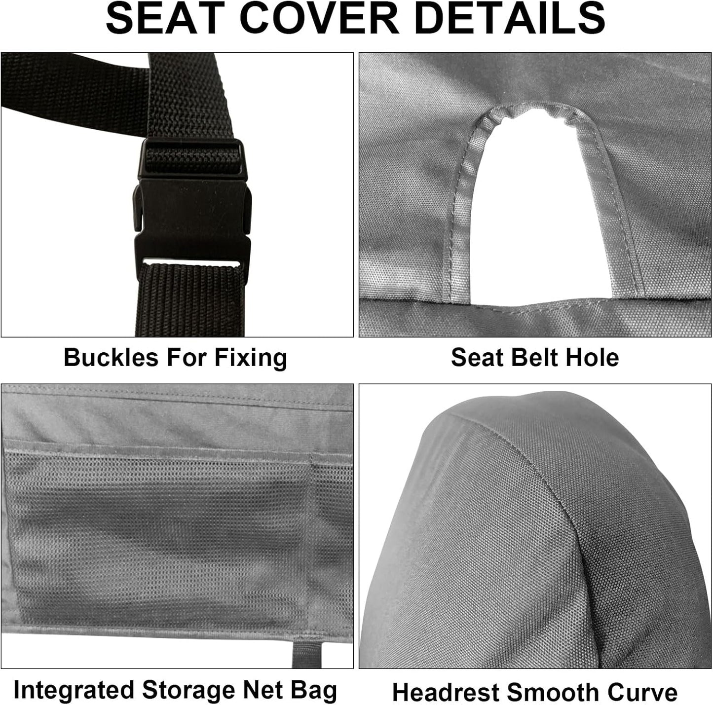 Front Bench Seat Cover Compatible with 1999-2007 Ford F250/F350/F450/F550 Work Truck with Front Solid Bench Seat, 600D Oxford Cloth Heavy Duty Waterproof Non-Slip Custom-fit Front Bench Seat Cover