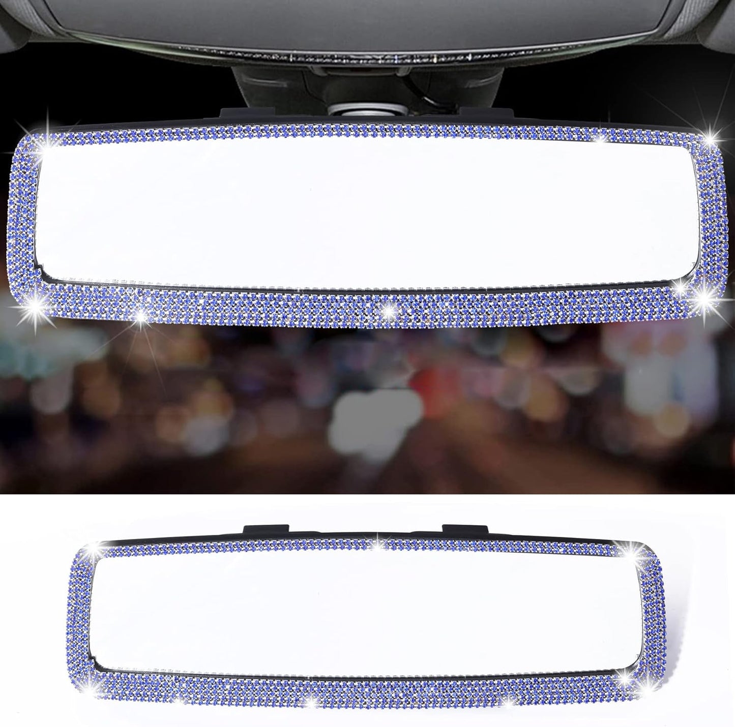 LivTee Anti Glare Rear View Mirror 12.4''(312mm), Wide Angle Panoramic Convex Curve Rearview Mirror Clip on Original Mirror to Eliminate Blind Spot and Antiglare for Cars SUV Trucks