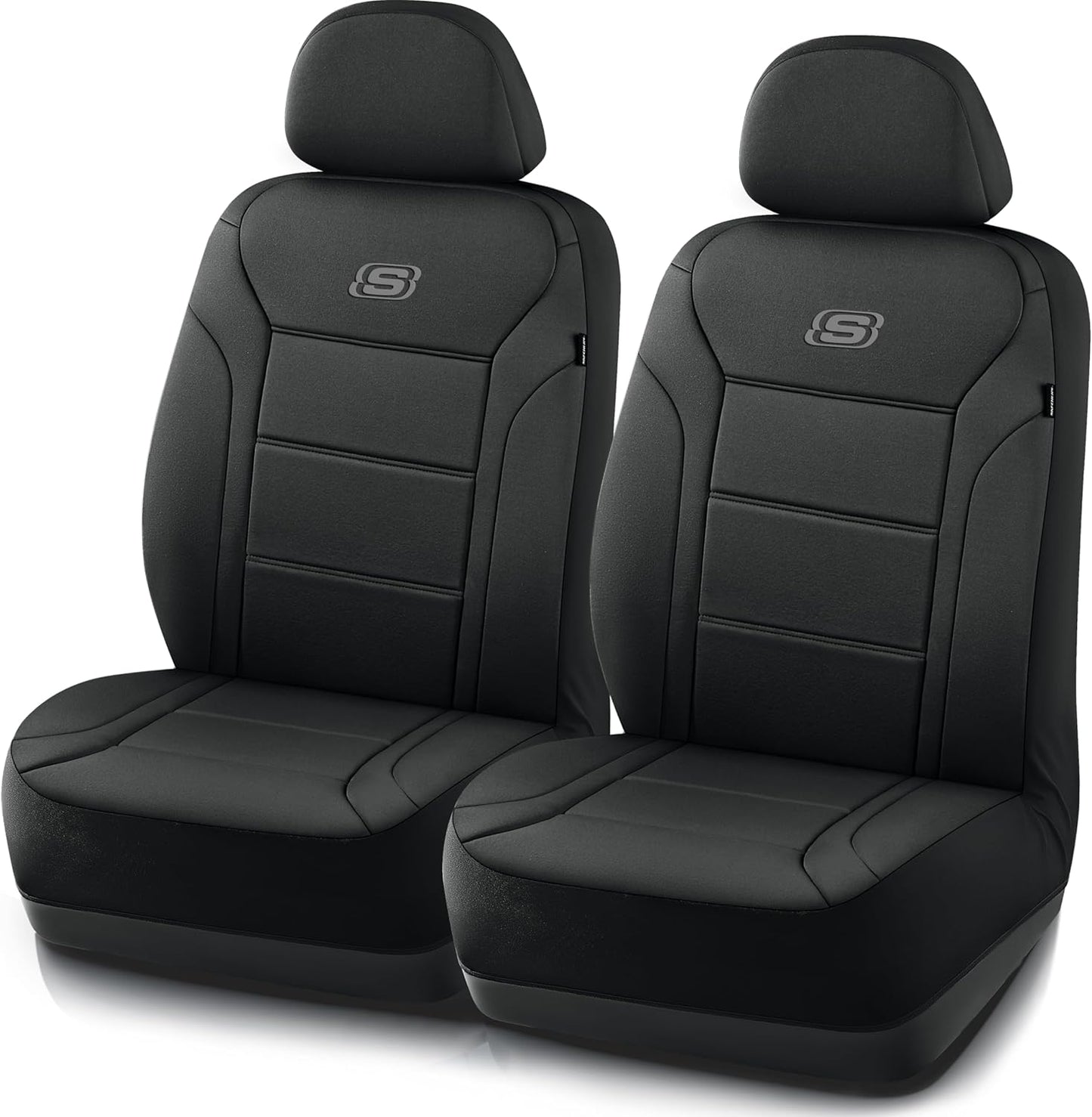 Skechers Memory Foam Car Seat Covers, Slip-ins Lycra Thick Seat Cover,Front Seat Covers Airbag Compatible, Automotive Comfort Protection for Most Cars,Trucks, SUVs, Black