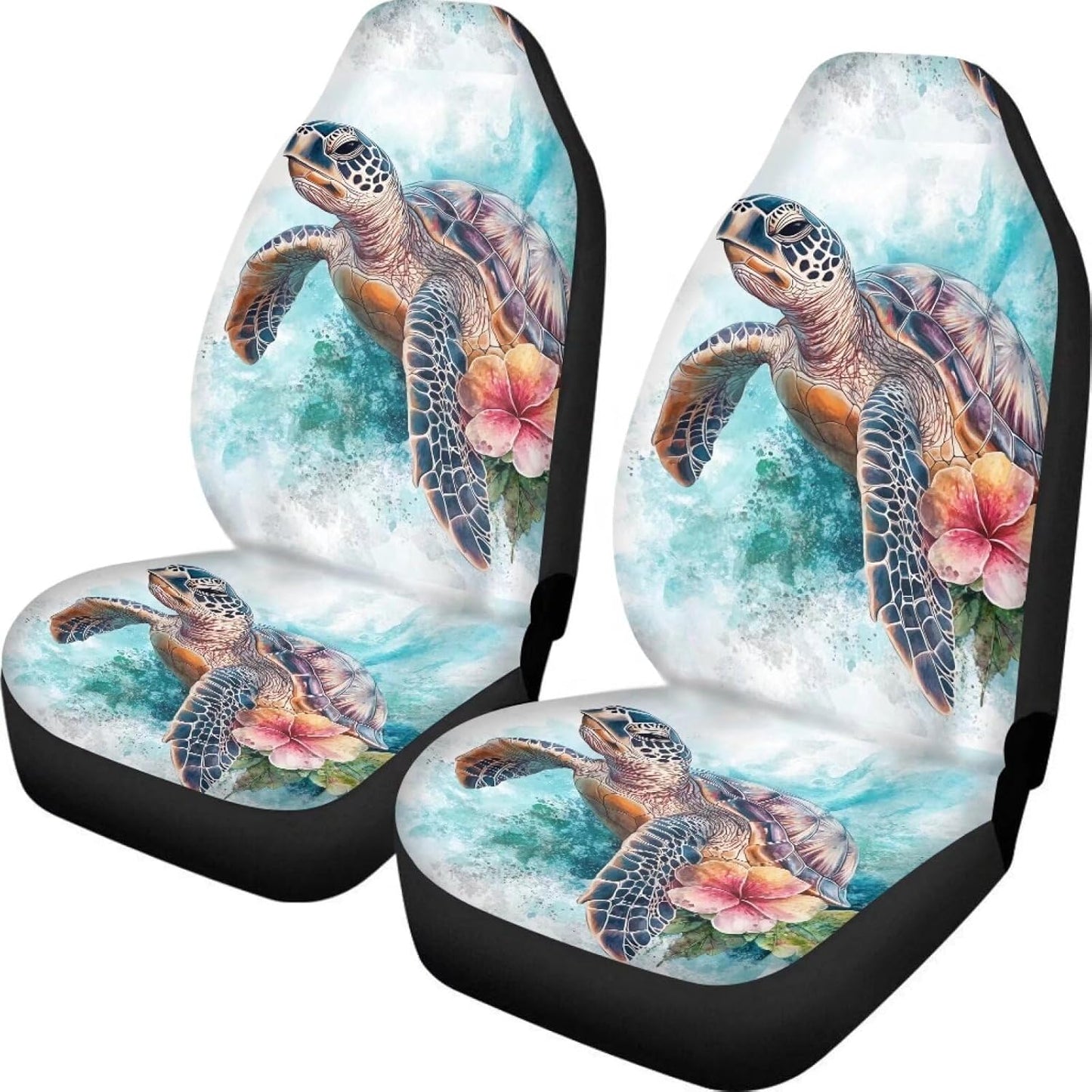 KEIAHUAN Galaxy Owl Car Seat Cover for Women Men, 2 Packs High Back Bucket Universal Fit Auto Seat Covers for Cars, Trucks, SUV, or Van