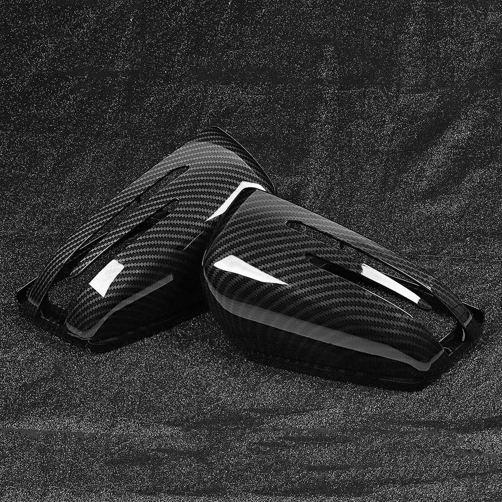 Car Rear View Mirror Cover, 2pcs Carbon Fiber Texture Cap Fit for benz A-Class W176 B-Class W246 C-Class W204 E-Class W212 S-Class W221 CLS C218 GLA X156 CLA C117