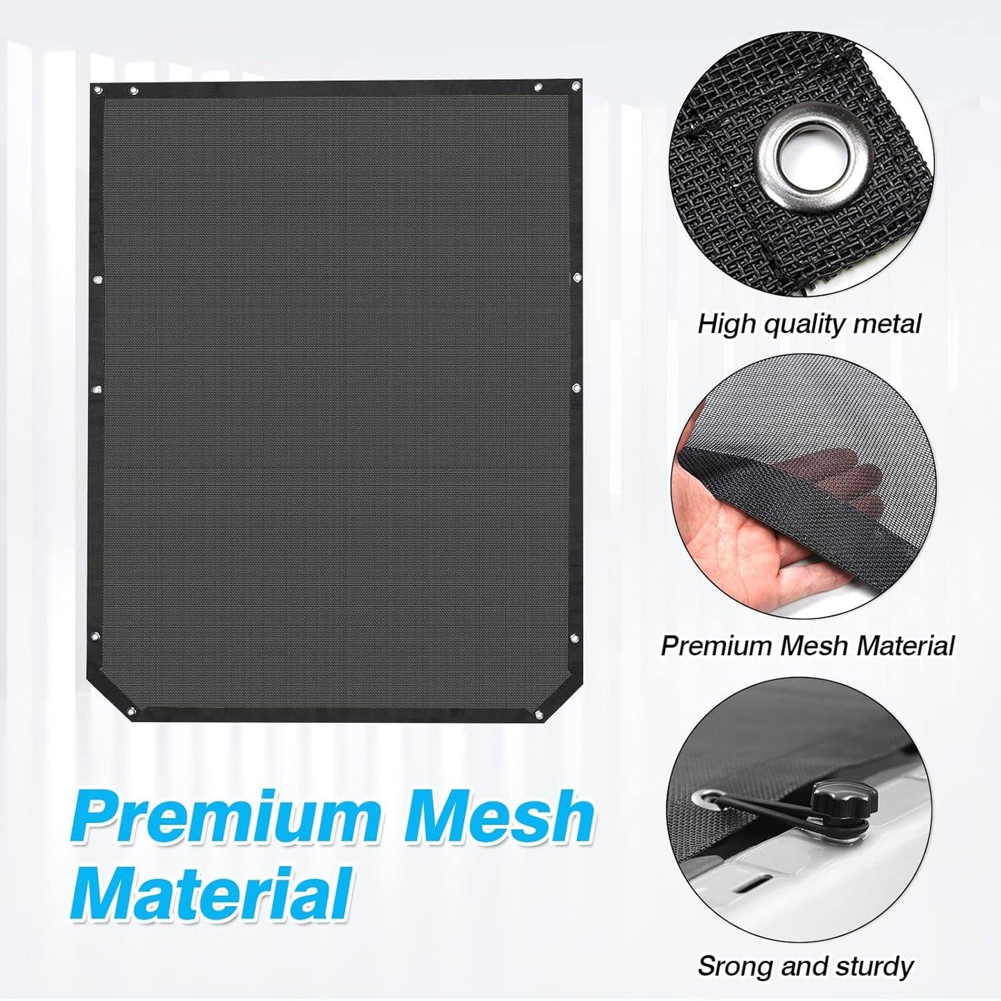 Karltys Compatible with Sunshade Ford Bronco 2023 2022 2021 4 Door Mesh Sunroof Sun Shade Top Roof Shade Foldable Sun Cover UV & Heat Insulation (Not for Bronco Sport)