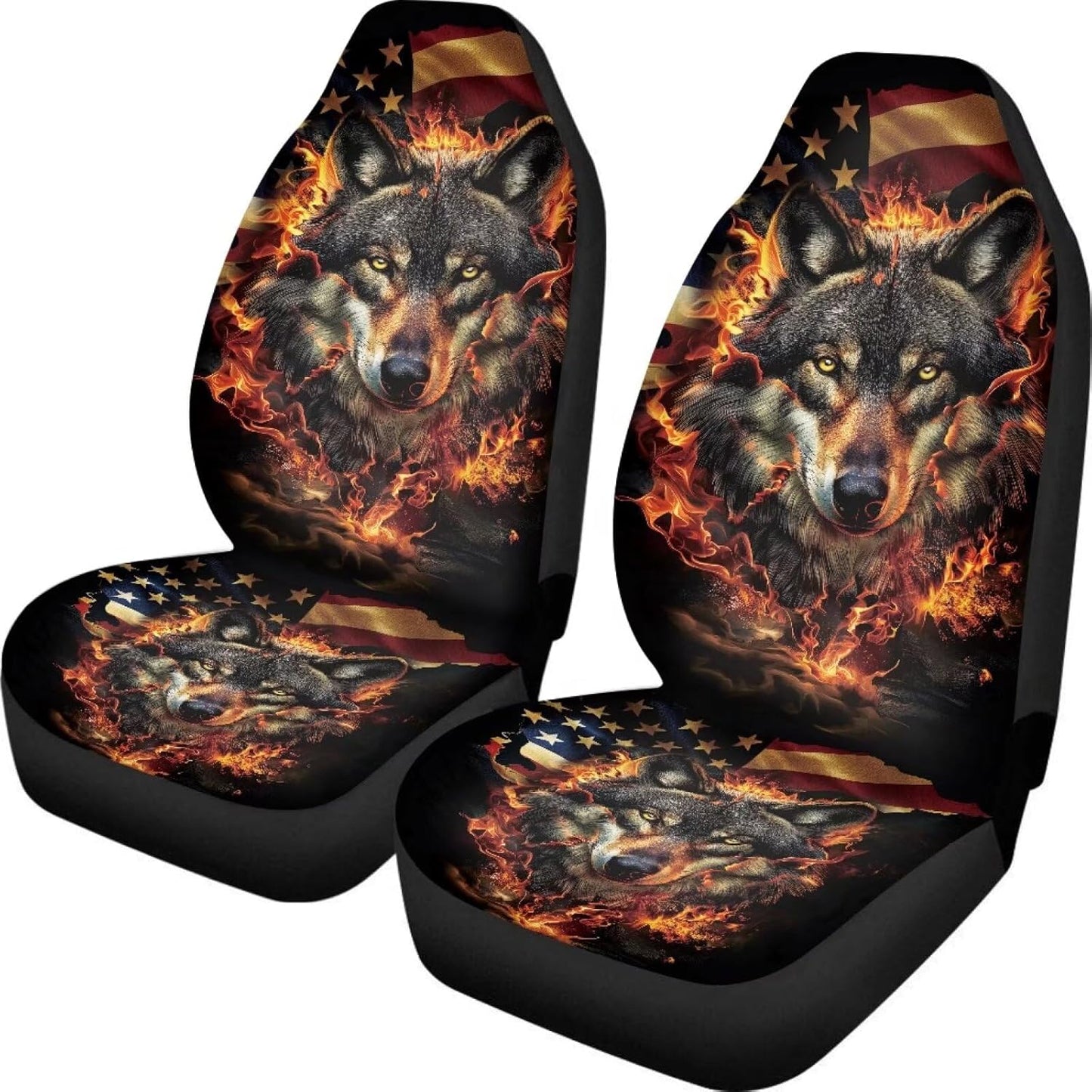 KEIAHUAN Galaxy Owl Car Seat Cover for Women Men, 2 Packs High Back Bucket Universal Fit Auto Seat Covers for Cars, Trucks, SUV, or Van