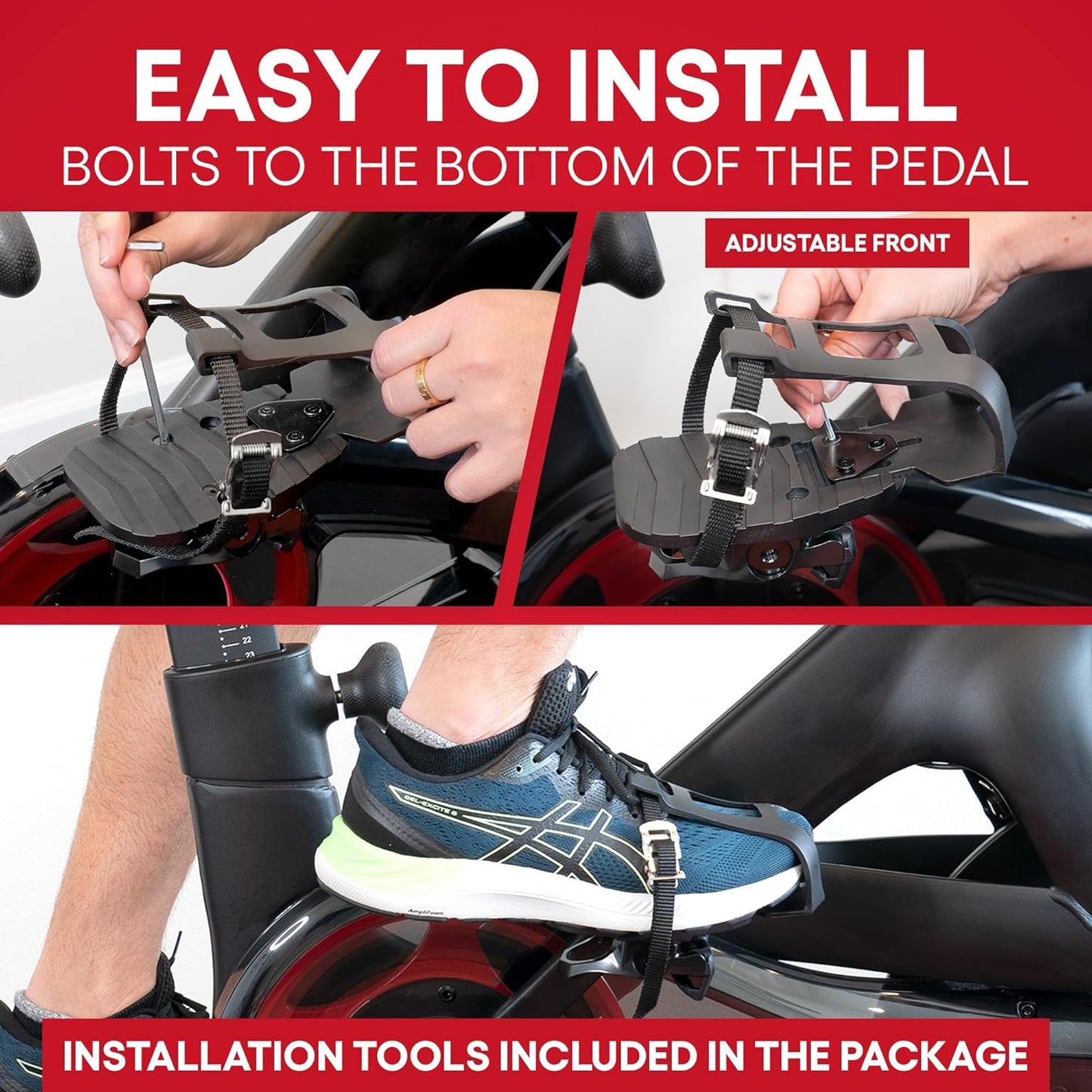 Dual Function Toe Cages - Convert Pedals to Two Sided Toe Cages or Delta Cleats - Compatible with Peloton Bike & Bike+