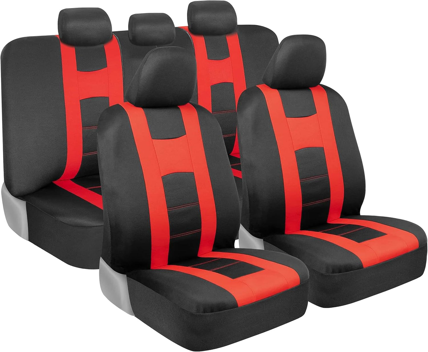 BDK carXS Seat Covers for Cars, Beige Two-Tone Car Seat Covers with Matching Back Seat Cover, Made to Fit Most Auto Truck Van SUV, Interior Car Accessories, Car Seat Cover Full Set