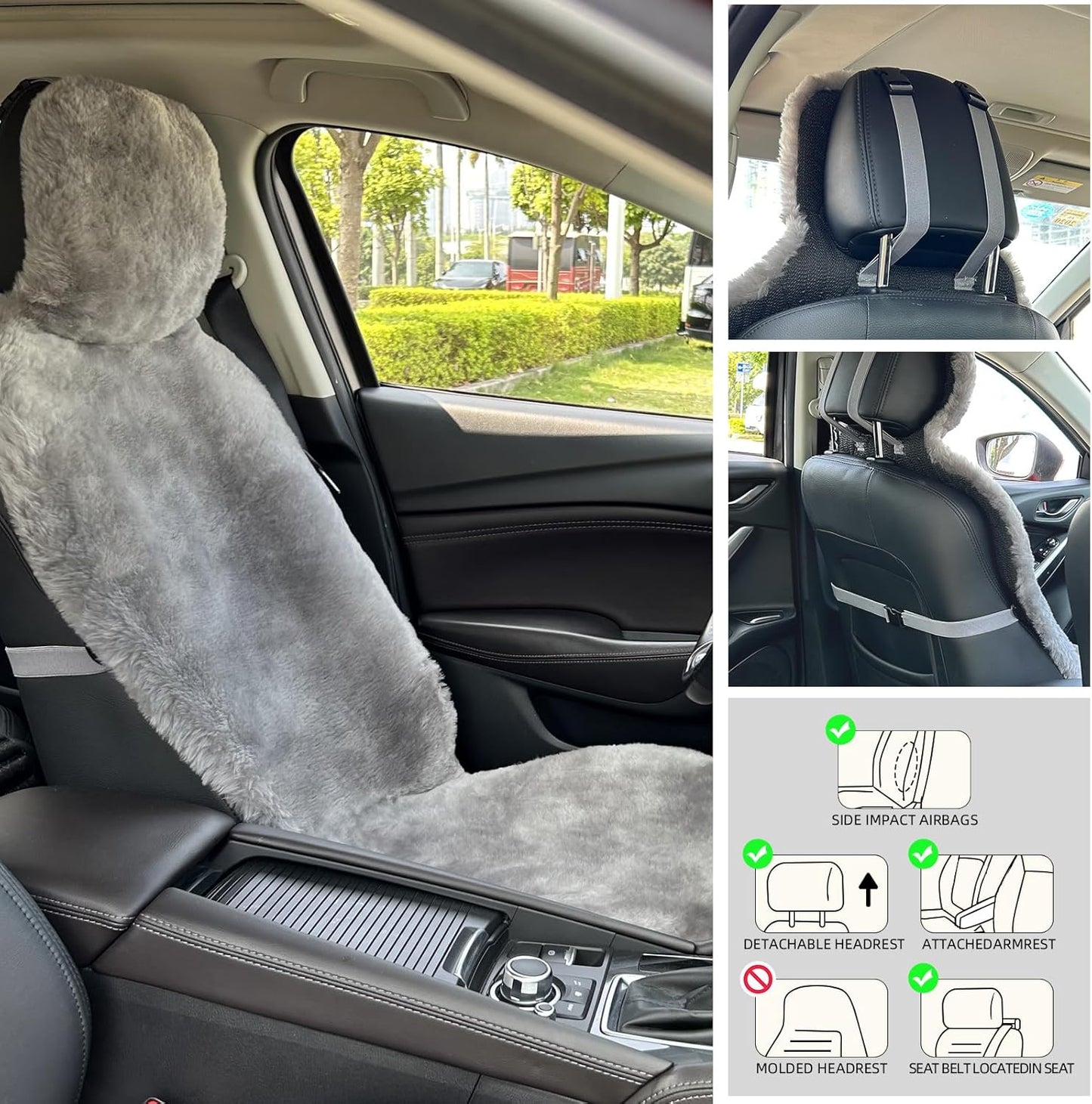 Aegis Cover 801009STL Steel Sheepskin Wrap Seat Cover