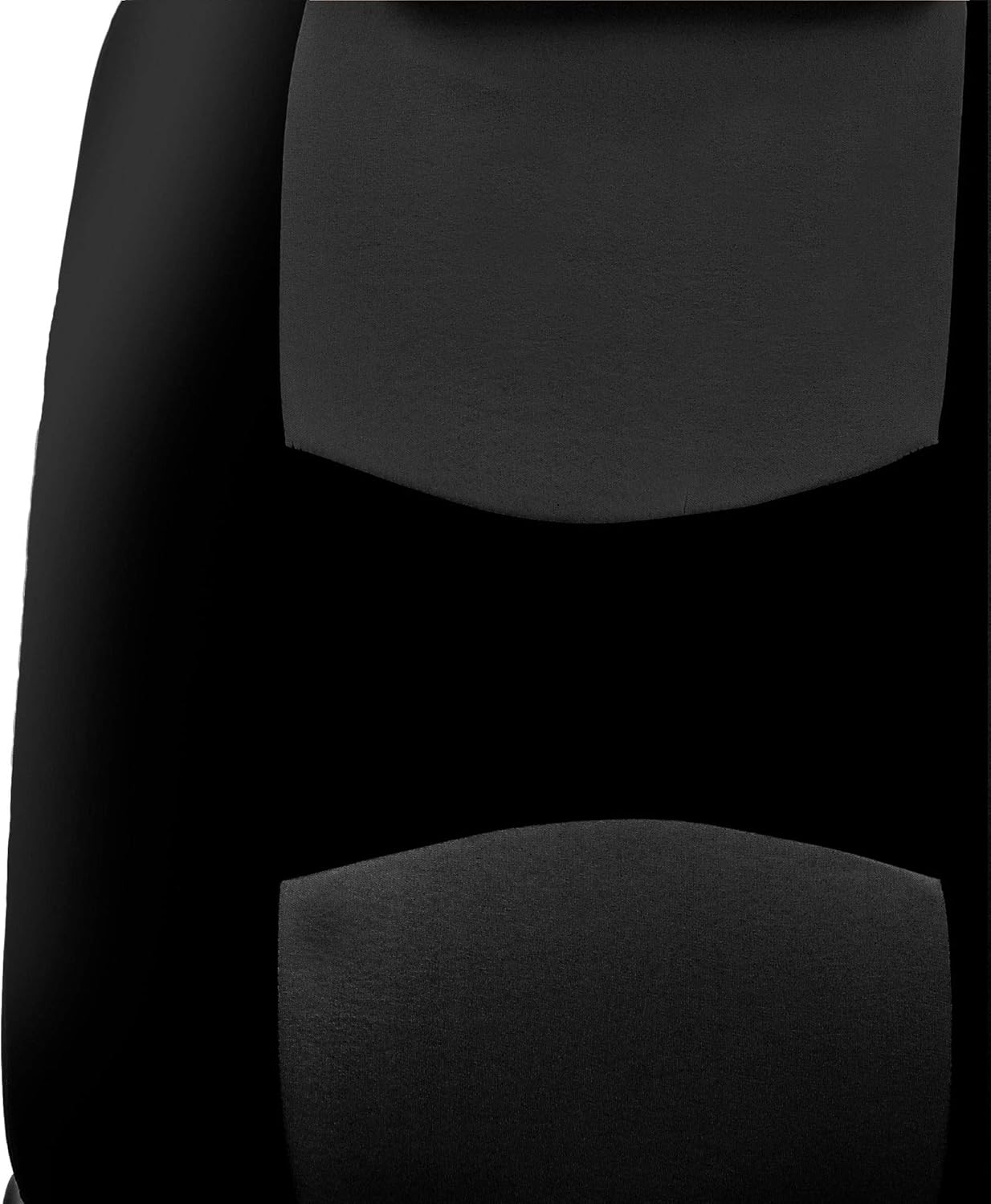 FH Group Car Seat Covers Flat Cloth Full Set – Universal Fit for Cars Trucks & SUVs (Black) FB050115 + F14403
