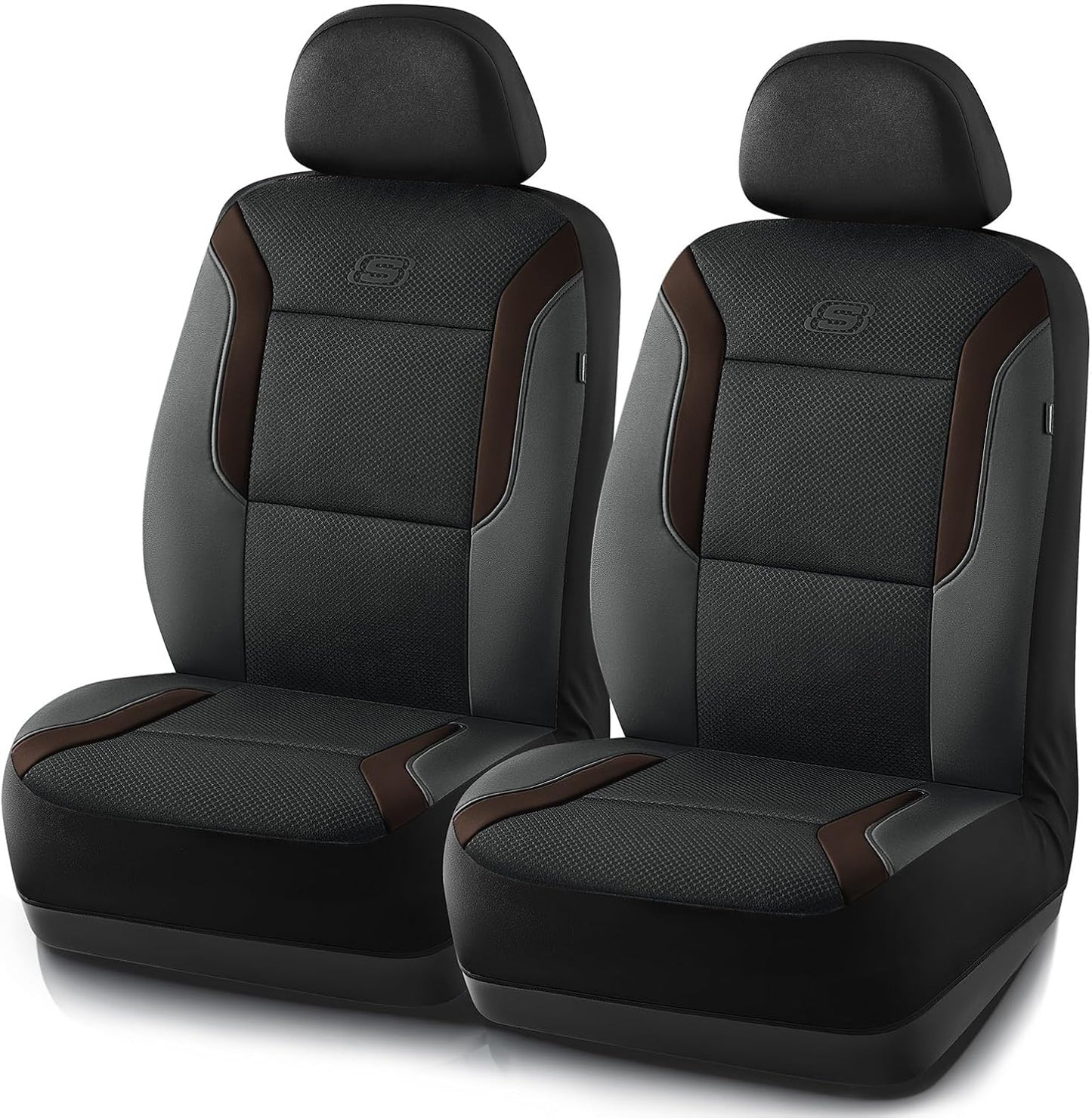 Skechers Memory Foam Car Seat Covers, Air Cool Mesh Thick Seat Covers, Slip-ins Front Seat Cover, Airbag Compatible, Automotive Comfort & Protection for Most Cars,Vans,Trucks, SUVs,Red
