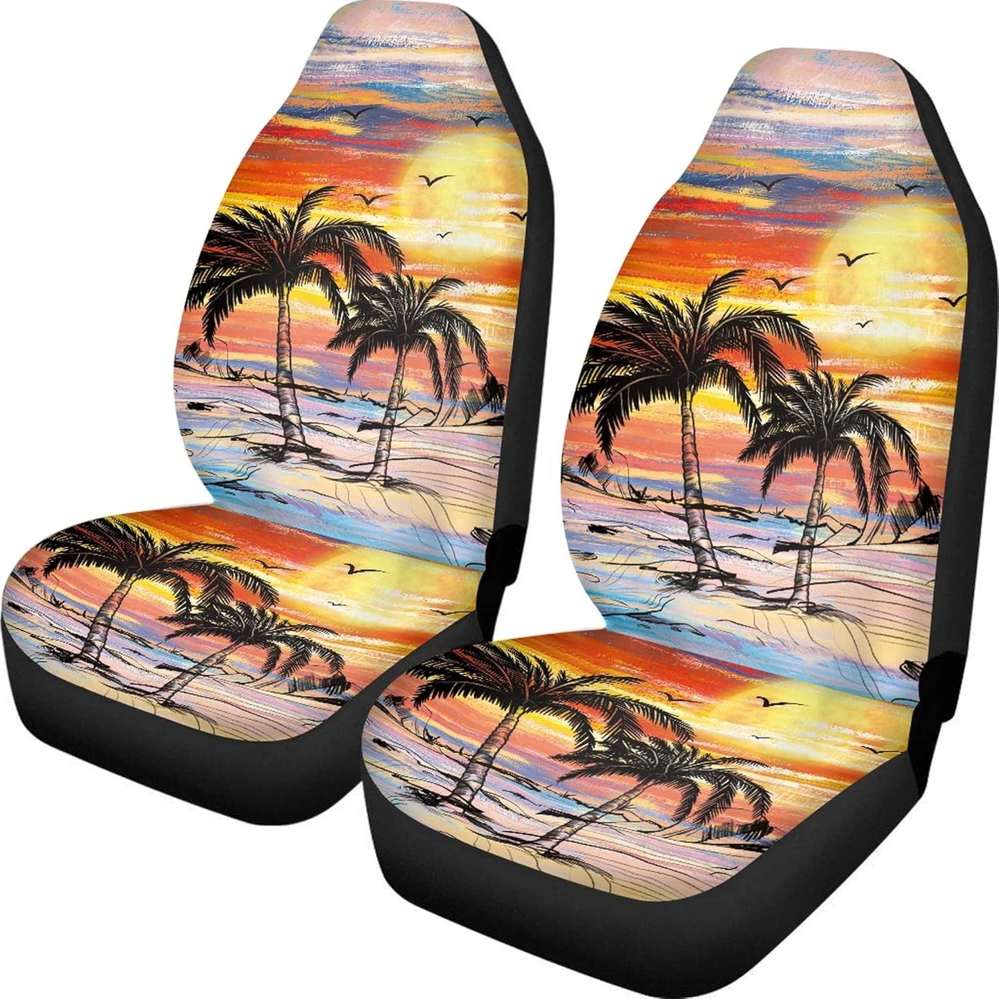 TOADDMOS Bohemian Colorful Mandala Patchwork Car Seat Covers Bucket Front Seats Protector,Universal Fit Cars,Sedan,SUV
