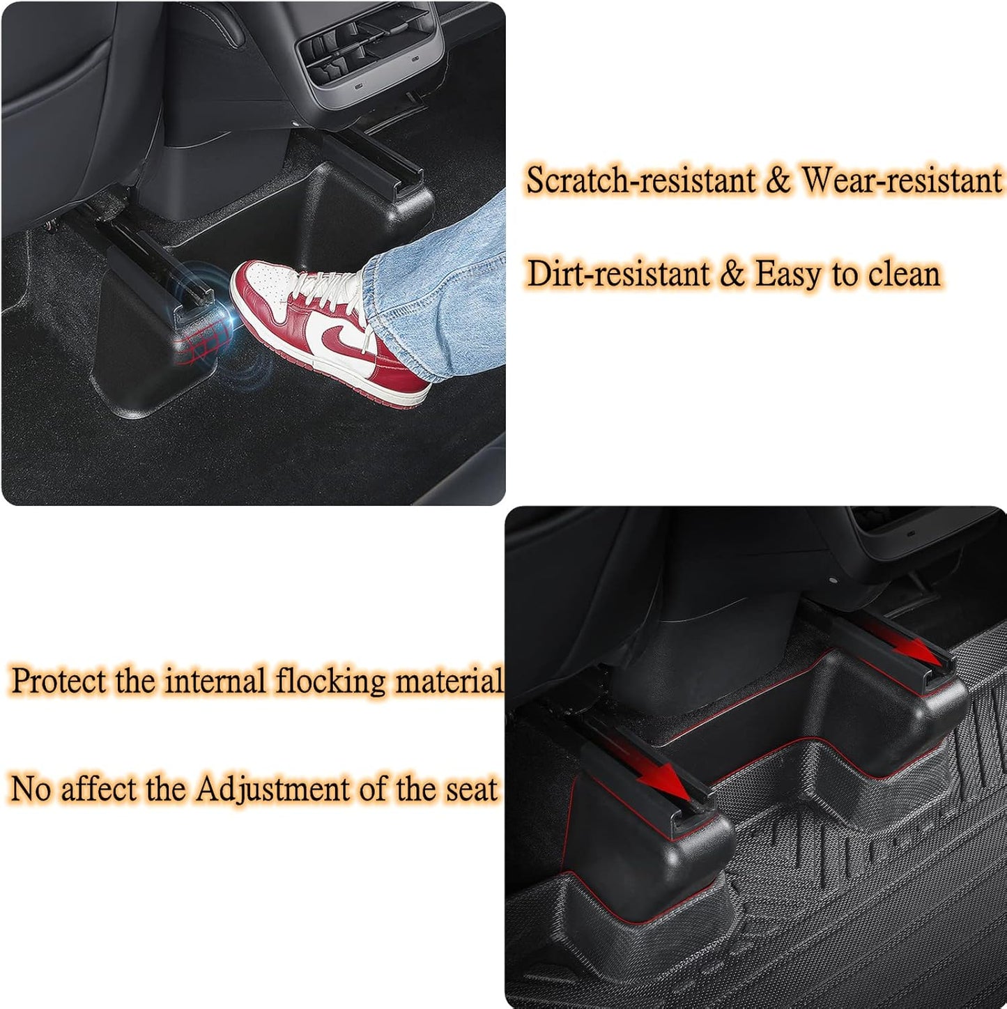 2023-2021 Tesla Model Y Seat Slide Rail Pad Cover Protectors Under Seat Anti-Kick Scuff Wrap Kits Front Rear Console Seat Track Scratch-Resistant Case Shells for Model Y Accessories (7 PCS)