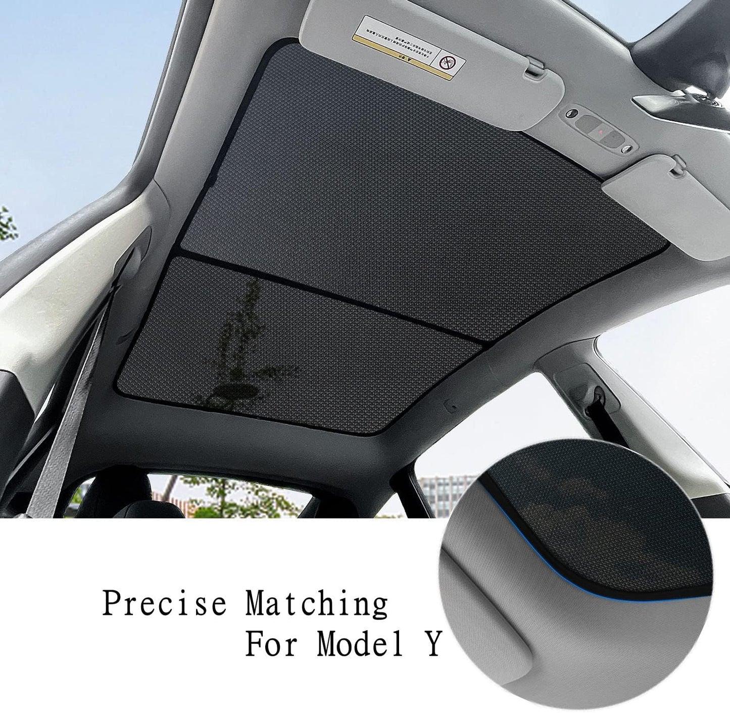 Newellev Tesla Model Y Sunshade Roof Windows Shade Reject UV/Heat Won't Sag Glass Roof Sunshade Fit for Model Y Accessories 2022 2021 2020 (Set of 2)… MY Roof Sunshade