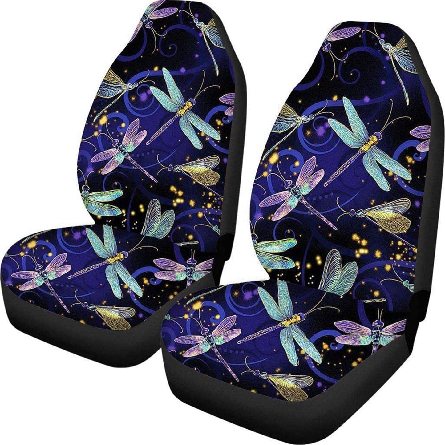 KEIAHUAN Galaxy Owl Car Seat Cover for Women Men, 2 Packs High Back Bucket Universal Fit Auto Seat Covers for Cars, Trucks, SUV, or Van