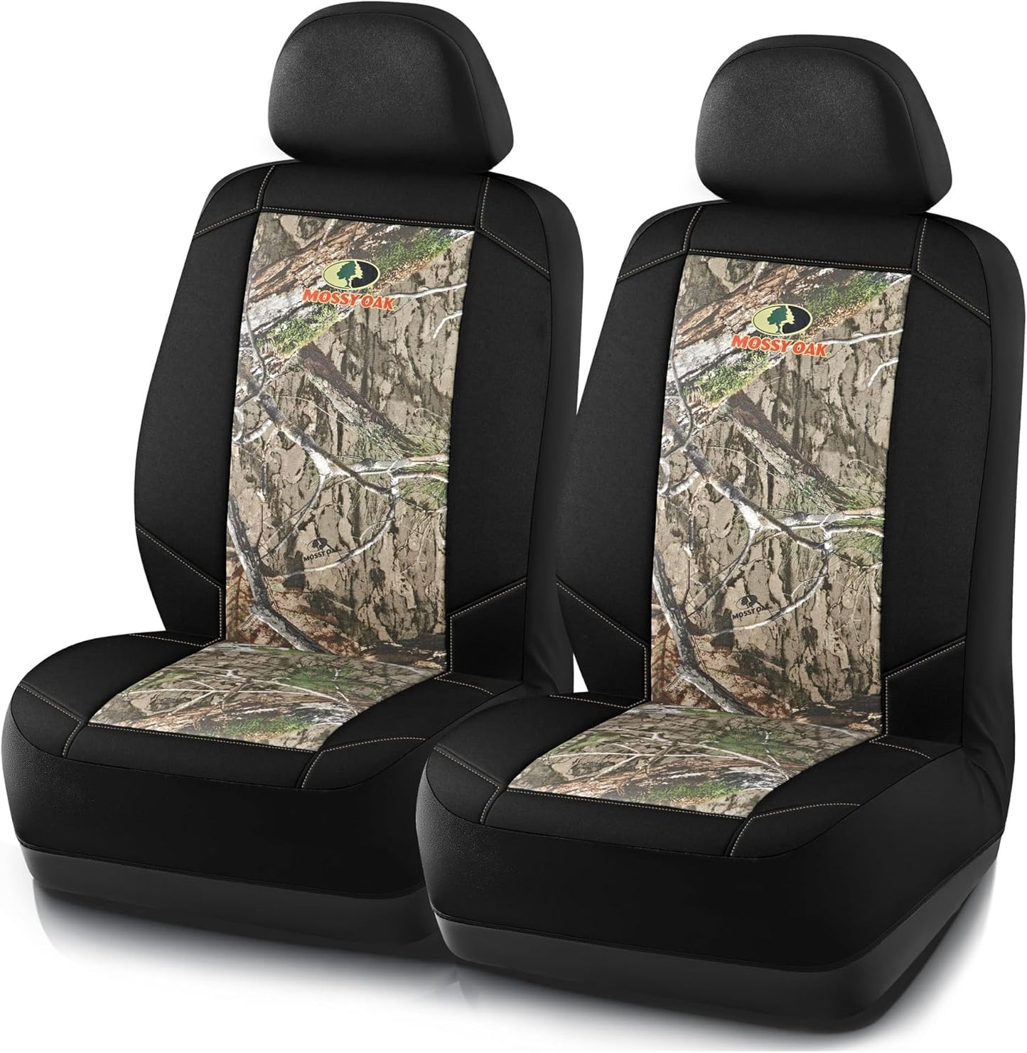 Mossy Oak Full Camo Seat Covers High Back - Made with Rip-Stop Oxford Fabric, Airbag Compatible, Universial Fit Most Bucket Seats - Official Licensed Product