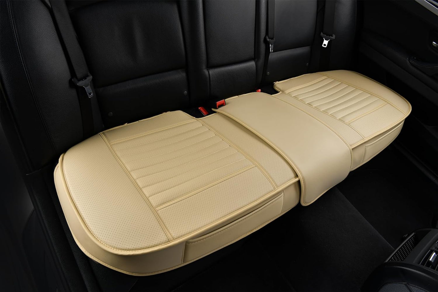 Sunny color 2pc Edge Wrapping Comfortable Car Front Seat Covers, Seat Protectors, Anti-Slip Bottom Seat Cushion Covers for Auto with PU Leather(Black)