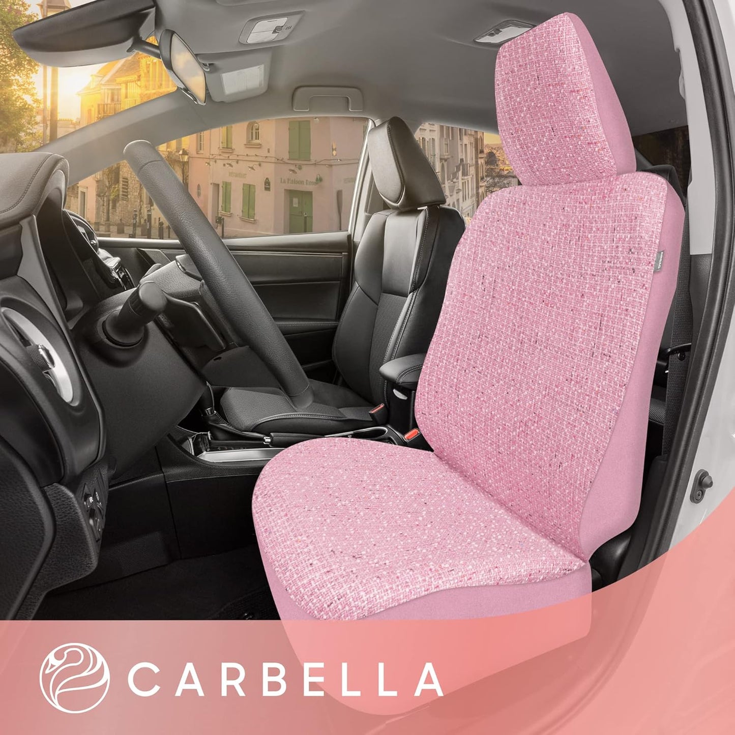 BDK Auto CBSC-6712-PK: Sequin Tweed Seat Cover, 1 Front (2Pc)/Pink