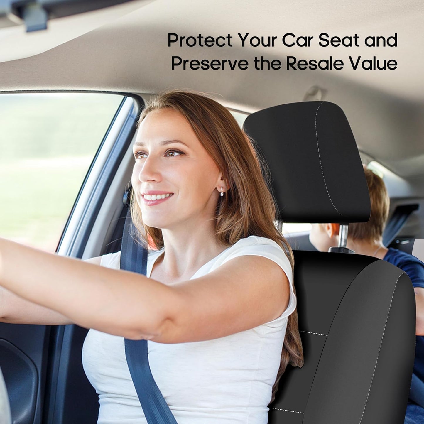 FH Group FB083BLACK102 Semi-Universal Neoprene Bucket Seat Cover Airbag Compatible