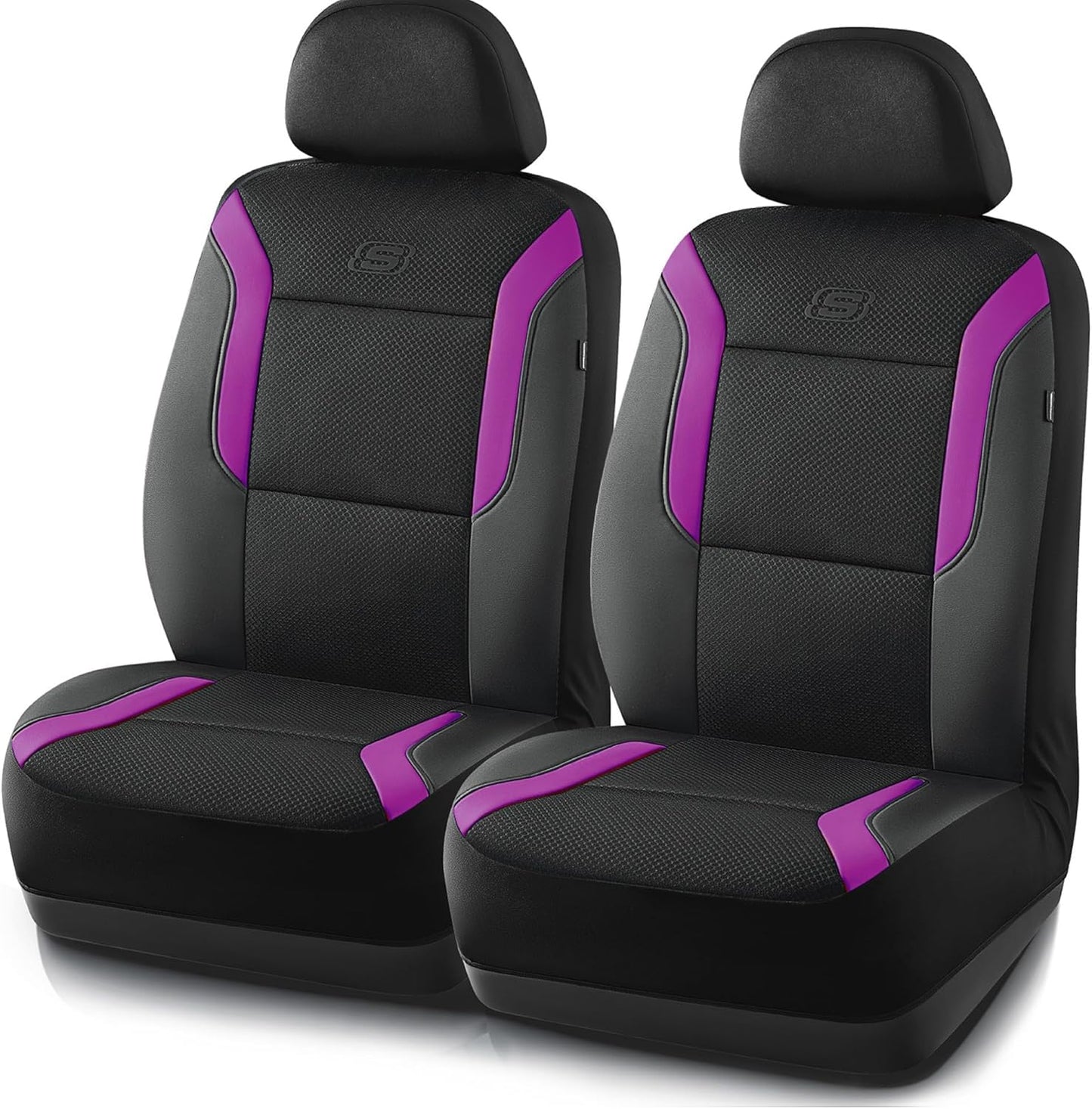 Skechers Memory Foam Car Seat Covers, Air Cool Mesh Thick Seat Covers, Slip-ins Front Seat Cover, Airbag Compatible, Automotive Comfort & Protection for Most Cars,Vans,Trucks, SUVs,Red