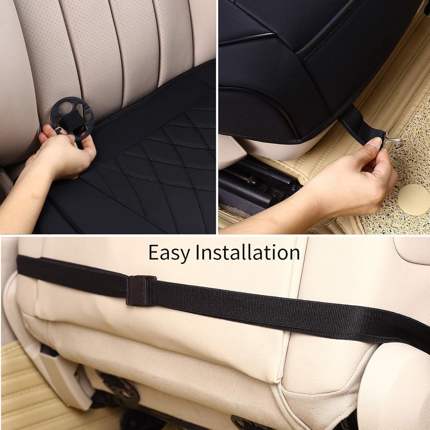 kingphenix Car Seat Cover: Easy to Install, Fits Most Cars, Vans, Trucks, and SUVs - 2 Piece, Black