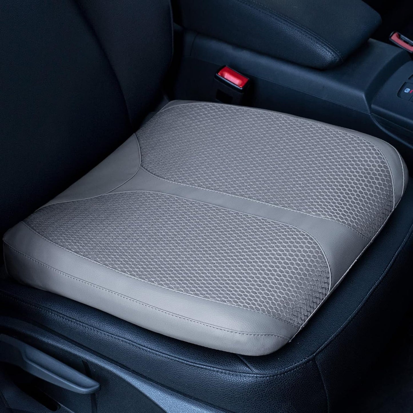 QYILAY Leather Car Memory Foam Heightening Seat Cushion for Short People Driving,Hip(Coccyx/Tailbone) and Lower Back Pain Relief Butt Pillows,for Truck,SUV,Office Chair,Wheelchair,etc. (Blue