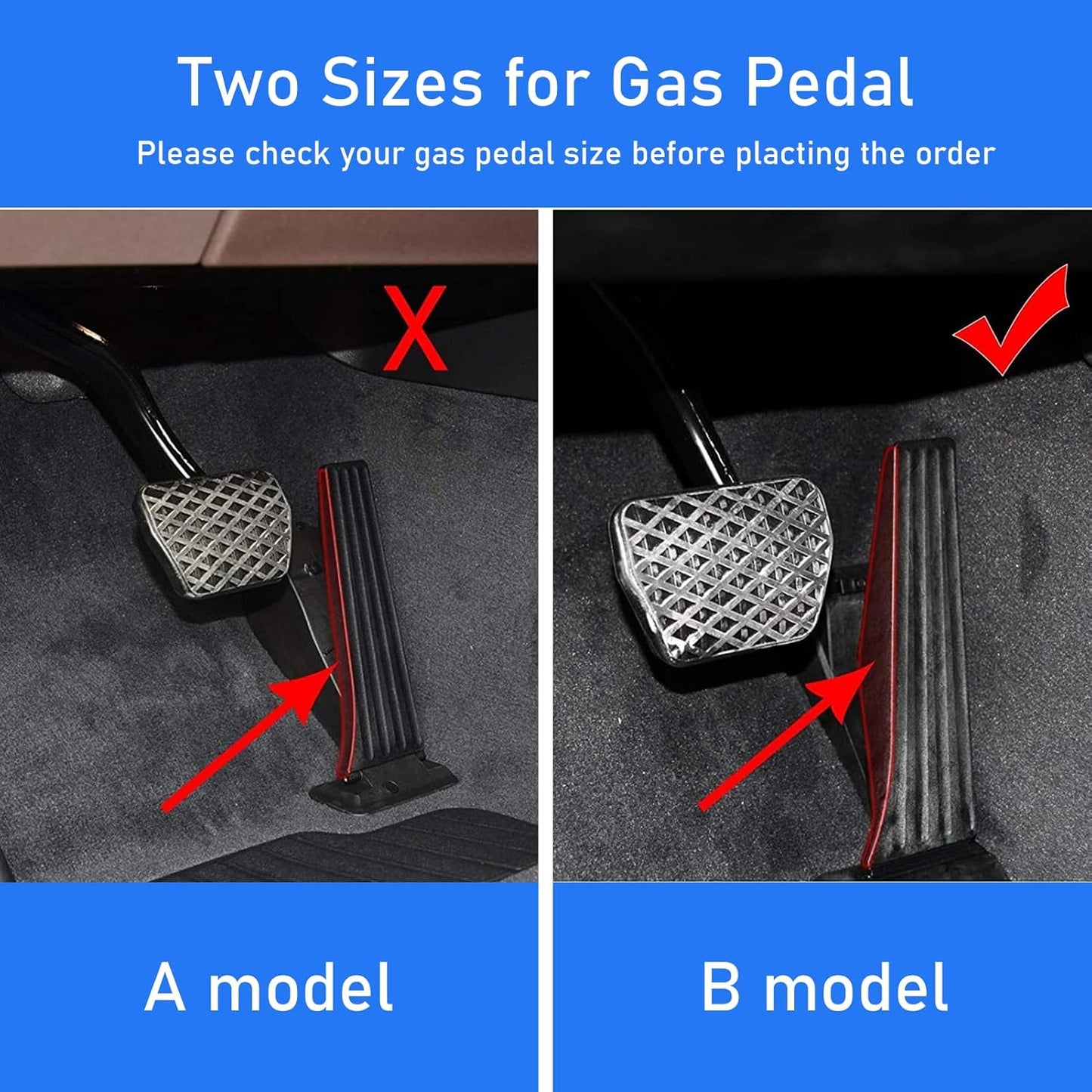 Jaronx Compatible with BMW Pedal Covers, No Drill Pedal Pads Anti-Slip Pedals Compatible with BMW 3' E90 E91 E92 E93/5' F10 F11/6' F12 F13/7' F01 F02/X3 F25/X4 F26/X5 E70/X6 E71/Z4 E89 (B Model-Red)