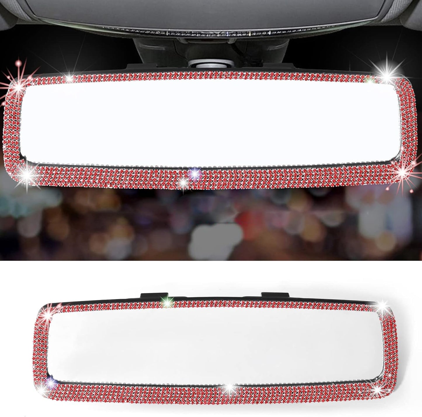LivTee Anti Glare Rear View Mirror 12.4''(312mm), Wide Angle Panoramic Convex Curve Rearview Mirror Clip on Original Mirror to Eliminate Blind Spot and Antiglare for Cars SUV Trucks