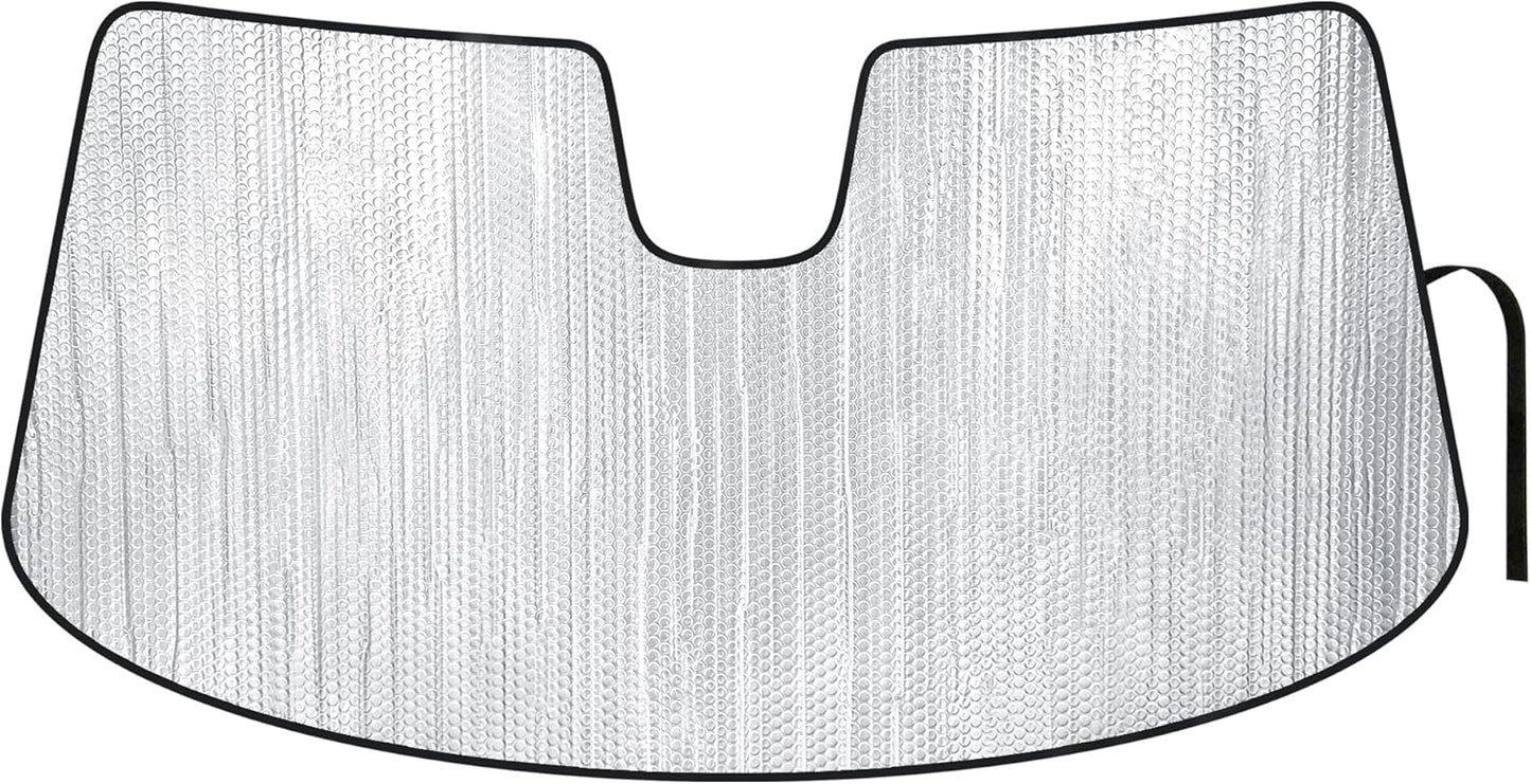 YelloPro Auto Custom Fit Reflective Front Windshield Sunshade Sun Shade for 2022 Nissan Frontier Truck, UV Reflector Sun Visor Protector Car Accessory Blocks [Made in USA]