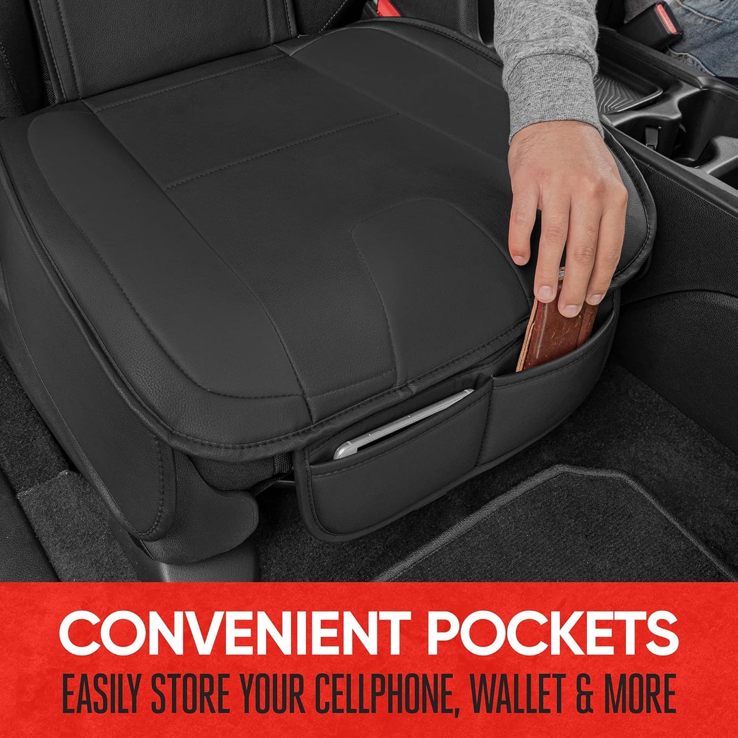 BDK Auto MTSC-9220-BK: Leatherette Seat Cushion/Black