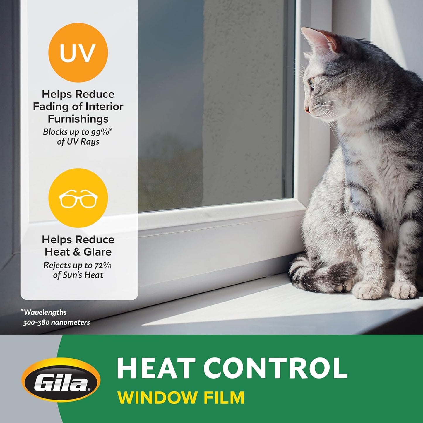Gila® Heat Control Titanium Adhesive Residential DIY Window Film Sun Blocking Glare Reduction 3ft x 15ft (36in x 180in)
