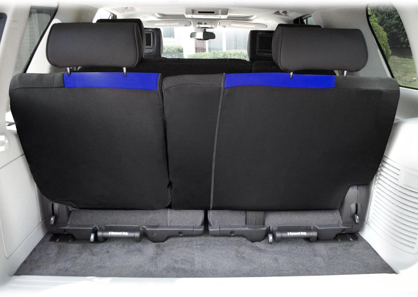 FH Group Back Seat Cloth Car Seat Covers - Universal Fit Rear Seat Covers for Cars with Rear Split Bench, Car Interior Accessories for SUV, Sedan, Van, Beige